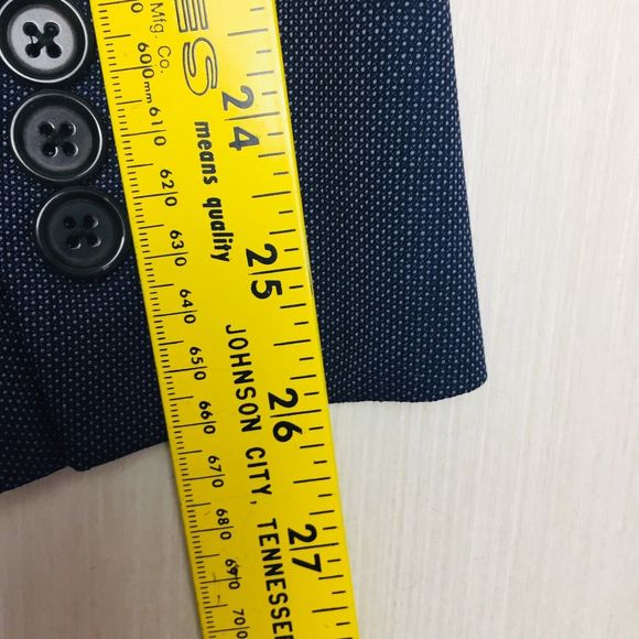 HART SCHAFFNER MARX Men's Navy Blue Sport Coat Blazer USA 100% Wool Size 46 Reg - Picture 7 of 10